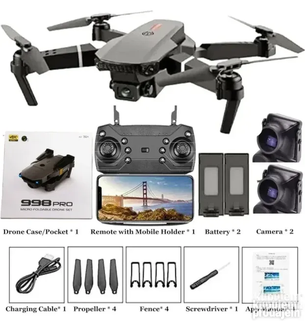 Dron sa brush motorima i dual 1080p kamerom