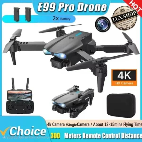 Dron E99 Pro sa HD kamerom, dve baterije i torbicom
